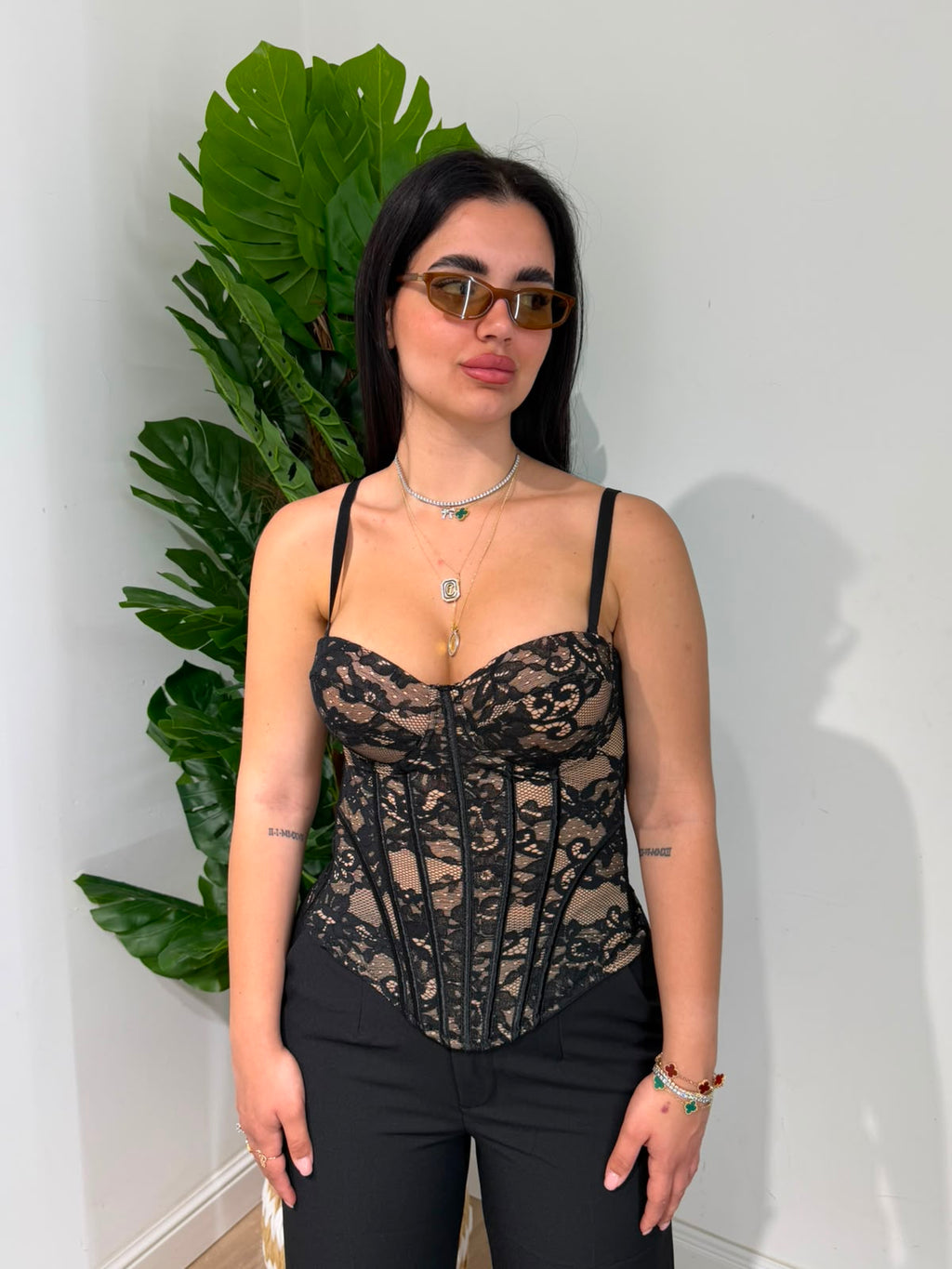 Corsetto Steccato In Pizzo