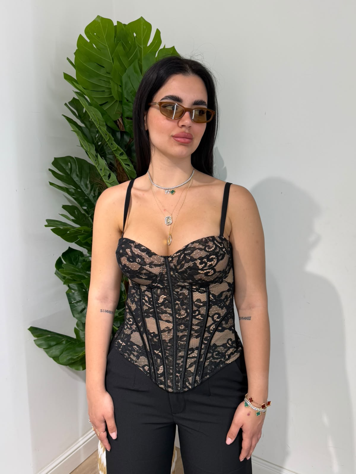 Corsetto Steccato In Pizzo