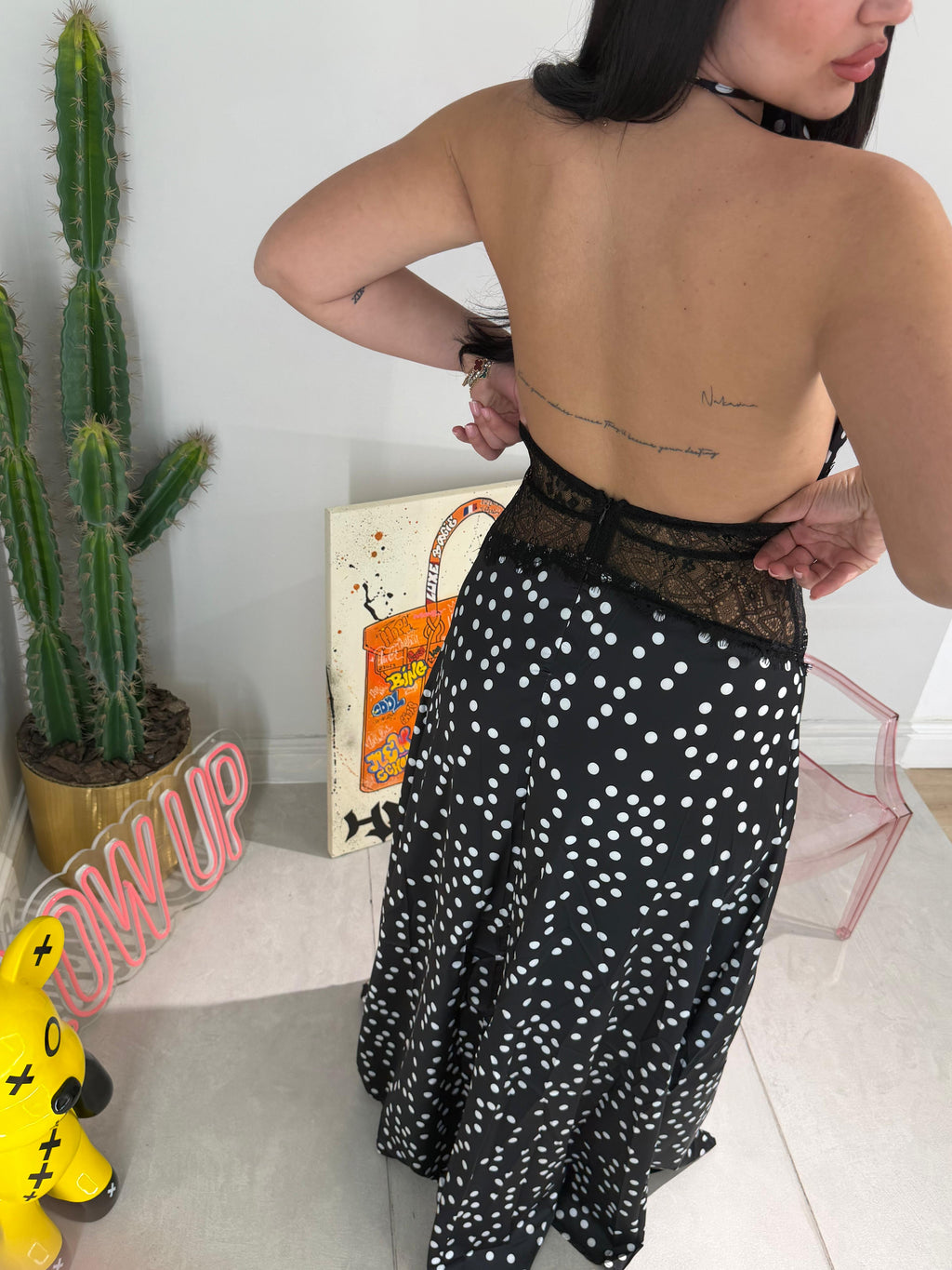 Longdress Pois Satin