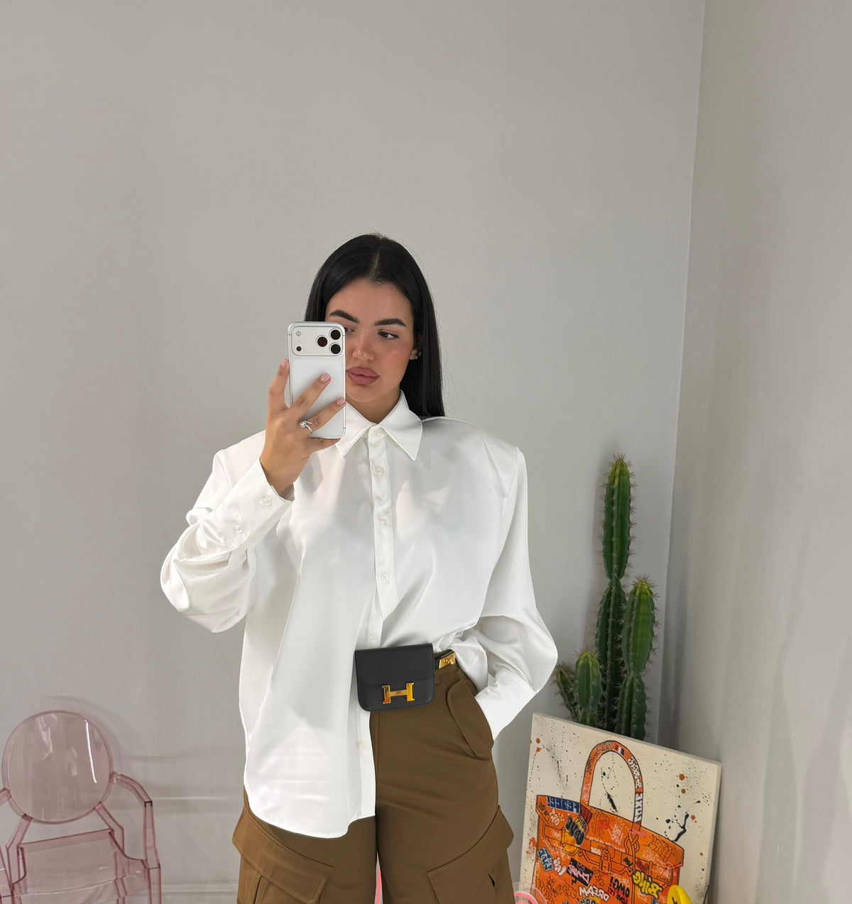 Camicia Maxi Spallina Satin