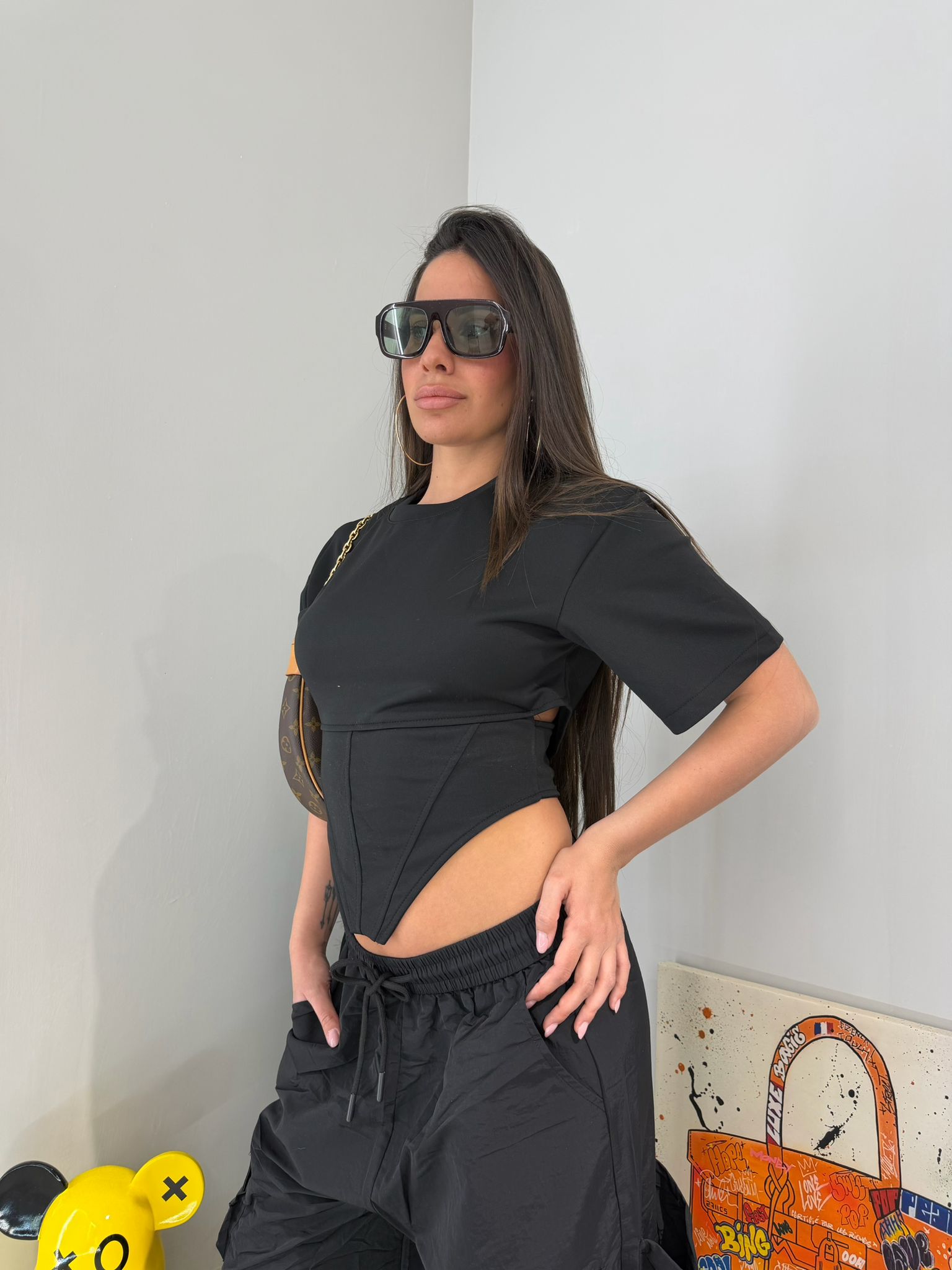 T-Shirt Crop Corsetto