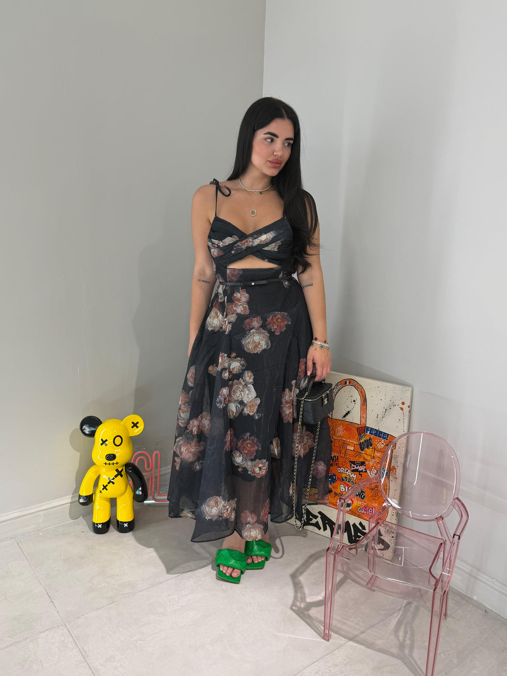 Longdress Floritas Black