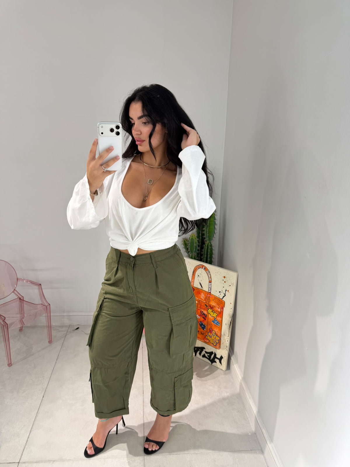 Denim Capri Green