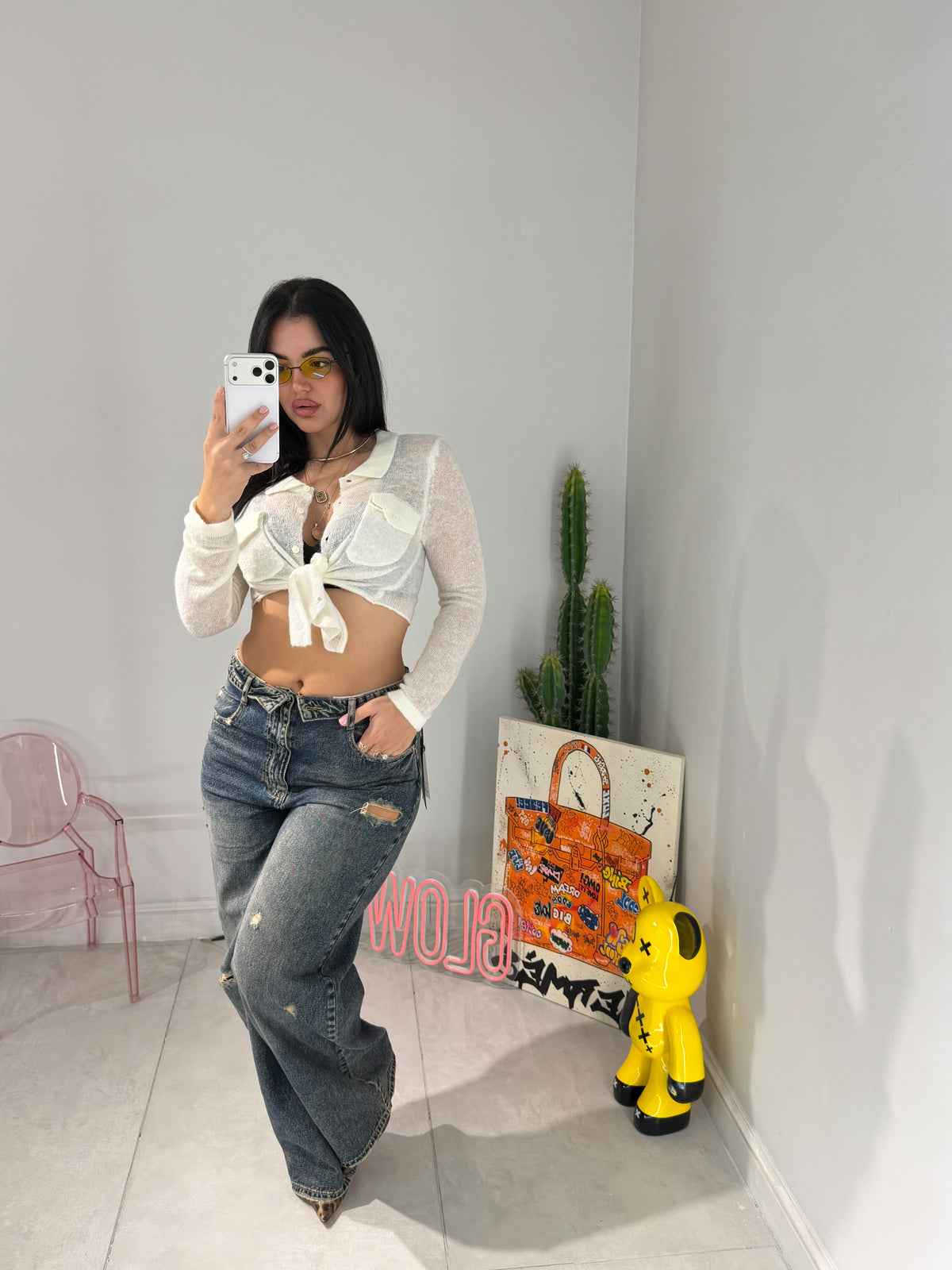 Polo Crop In Maglia